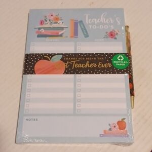 4/$30 New Teacher To Do Notepad & Pen Set